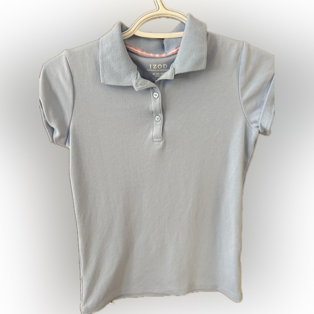 Izod Girls' Blue Polo Shirt with Collar